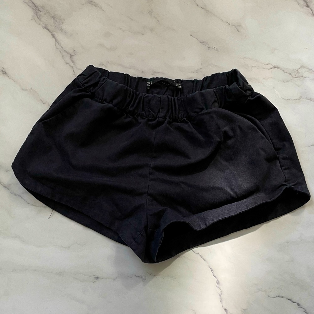 Zara faux suede shorts with elastic waistband and pockets